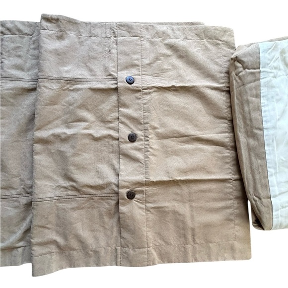 JCPenney Home Collection Set King Suede Like Shams & Tan Bedskirt Neutrals - Picture 2 of 4